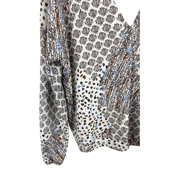 Daytrip Womens SIze Small Long Sleeve Multicolor Geometric Print Blouse Shirt - Picture 3 of 8